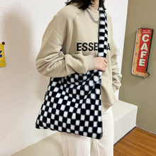Load image into Gallery viewer, Simply Crossbody Bags Retro Girls Plush Plaid Bags Retro Shoulder