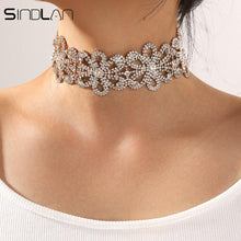 Load image into Gallery viewer, One Piece Luxurious Gold Crystal Choker Necklace for Women - Sophornlilly