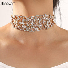 Load image into Gallery viewer, Sindlan One Piece Sexy Gold Chain Flower Crystal Necklace for Women - Sophornlilly