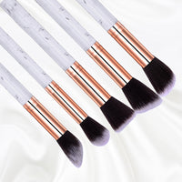 Single 10 marble cylinder brush marble PU leather bag cosmetic brush