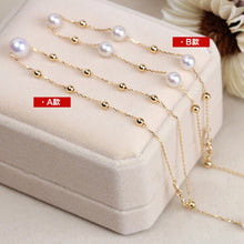 Load image into Gallery viewer, gold Chain Anklets Bracelets with natural round pearl