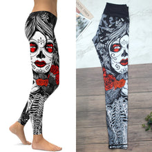 Load image into Gallery viewer, Skull Printed Leggings High Waist Sport Legging Naked Feeling Pants