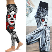 Load image into Gallery viewer, Skull Printed Leggings High Waist Sport Legging Naked Feeling Pants
