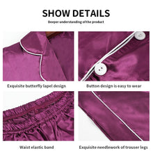 Load image into Gallery viewer, Sleepwear Women's Faux Silk Satin Pajamas Set Nightwear Long Sleeve