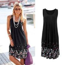 Load image into Gallery viewer, Sleeveless Floral Print Loose Beach Summer Dress - Sophornlilly