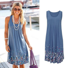 Load image into Gallery viewer, Sleeveless Floral Print Loose Beach Summer Dress - Sophornlilly