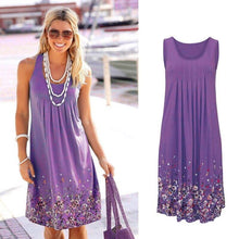 Load image into Gallery viewer, Sleeveless Floral Print Loose Beach Summer Dress - Sophornlilly