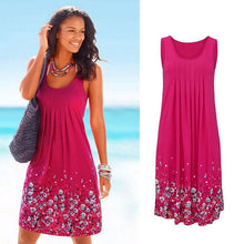 Load image into Gallery viewer, Sleeveless Floral Print Loose Beach Summer Dress - Sophornlilly