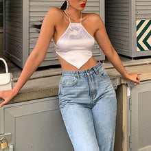 Load image into Gallery viewer, Sleeveless Halter Satin Crop Tops Female Underwear Short Sexy Backless
