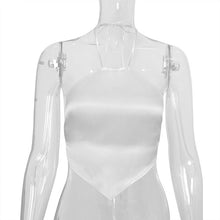 Load image into Gallery viewer, Sleeveless Halter Satin Crop Tops Female Underwear Short Sexy Backless