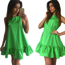 Load image into Gallery viewer, Sleeveless Summer Dress Beach Party O Neck