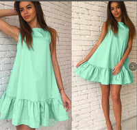 Sleeveless Summer Dress Beach Party O Neck