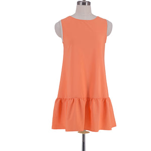 Sleeveless Summer Dress Beach Party O Neck