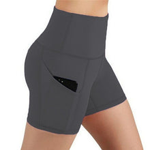 Load image into Gallery viewer, Slim Solid Shaper Sport Women Shorts Pocket High Waist Hip Stretch