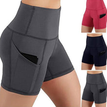 Load image into Gallery viewer, Slim Solid Shaper Sport Women Shorts Pocket High Waist Hip Stretch