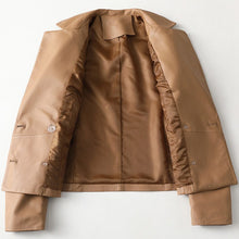 Load image into Gallery viewer, Soft Sheepskin Leather Suede Jacket Autumn Women Short Moto Suits