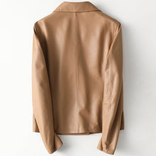 Load image into Gallery viewer, Soft Sheepskin Leather Suede Jacket Autumn Women Short Moto Suits