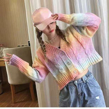 Load image into Gallery viewer, Soft Waxy Rainbow Sweater Gentle Cardigan