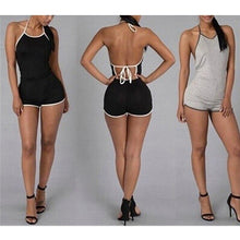 Load image into Gallery viewer, Solid Biker Shorts Women Rompers Strap Bodycon Skinny Workout - Sophornlilly