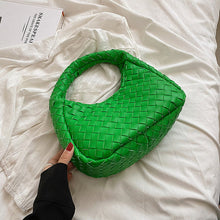 Load image into Gallery viewer, Solid Color Weave PU Leather Shoulder Tote Bag