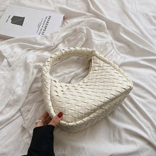 Load image into Gallery viewer, Solid Color Weave PU Leather Shoulder Tote Bag