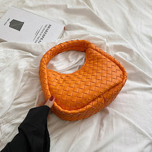Load image into Gallery viewer, Solid Color Weave PU Leather Shoulder Tote Bag