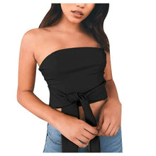 Load image into Gallery viewer, Solid Color Women's tube top Fashion Strappy Bow Sleeveless Sexy Top - Sophornlilly