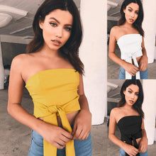 Load image into Gallery viewer, Solid Color Women's tube top Fashion Strappy Bow Sleeveless Sexy Top - Sophornlilly