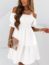 Load image into Gallery viewer, Solid Dress Sexy Off Shoulder