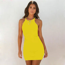 Load image into Gallery viewer, Solid Summer Dress Sexy Round Neck Casual Close Fitting Off Shoulder - Sophornlilly