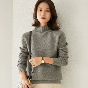 Sweater Half High Collar Autumn Winter 100%Wool