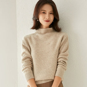 Sweater Half High Collar Autumn Winter 100%Wool