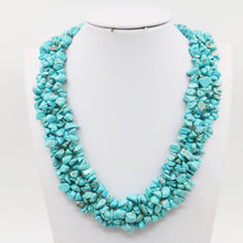 Load image into Gallery viewer, Special Irregular Blue Turkey Stone 3Rows Necklace Chain Jewelry Party