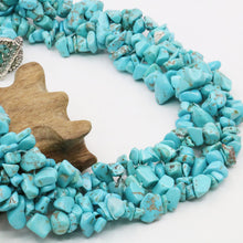 Load image into Gallery viewer, Special Irregular Blue Turkey Stone 3Rows Necklace Chain Jewelry Party