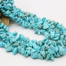 Load image into Gallery viewer, Special Irregular Blue Turkey Stone 3Rows Necklace Chain Jewelry Party