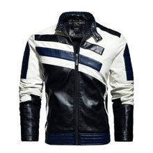 Load image into Gallery viewer, Spliced Leather Jacket Winter Autumn Casual Motor Fleece Coat