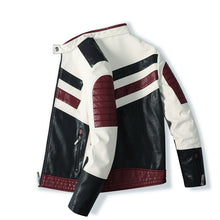 Load image into Gallery viewer, Spliced Leather Jacket Winter Autumn Casual Motor Fleece Coat