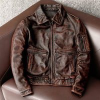 Spring And Autumn New Genuine Leather Jacket Men Vintage Coat