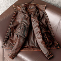 Spring And Autumn New Genuine Leather Jacket Men Vintage Coat