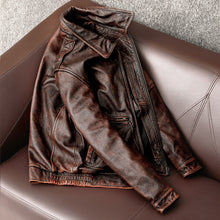 Load image into Gallery viewer, Spring And Autumn New Genuine Leather Jacket Men Vintage Coat