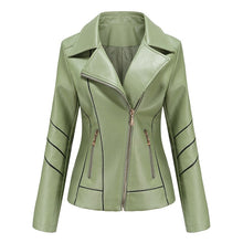 Load image into Gallery viewer, Spring Autumn New Women Faux Leather Jacket Zipper Basic Short Coat