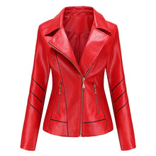 Load image into Gallery viewer, Spring Autumn New Women Faux Leather Jacket Zipper Basic Short Coat