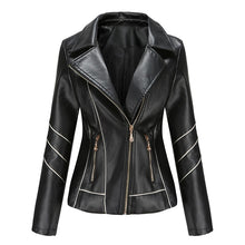 Load image into Gallery viewer, Spring Autumn New Women Faux Leather Jacket Zipper Basic Short Coat