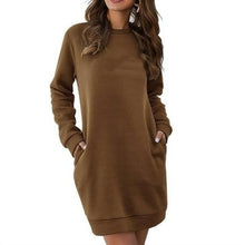 Load image into Gallery viewer, Spring Autumn O Neck Long Sleeve Women Sweatshirt Dress