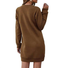 Load image into Gallery viewer, Spring Autumn O Neck Long Sleeve Women Sweatshirt Dress