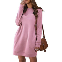 Load image into Gallery viewer, Spring Autumn O Neck Long Sleeve Women Sweatshirt Dress