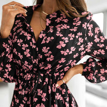 Load image into Gallery viewer, Casual Long Sleeve Floral Mini Dress