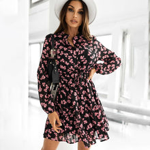 Load image into Gallery viewer, Casual Long Sleeve Floral Mini Dress