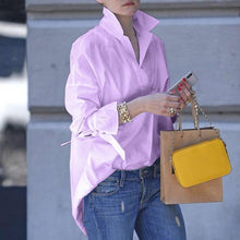 Load image into Gallery viewer, Elegant Soft Turn-down Collar Flare Blouse