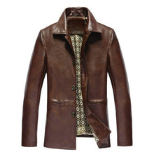 Load image into Gallery viewer, Spring Pop Men Leather Jacket Turn down Collar Business Casual PU